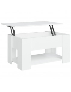 Tavolino da Salotto Bianco 79x49x41 cm in Legno Multistrato 2