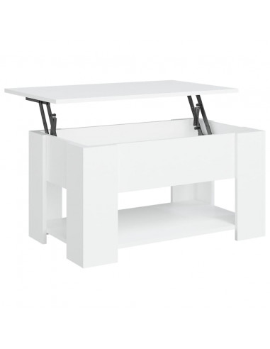 Tavolino da Salotto Bianco 79x49x41 cm in Legno Multistrato