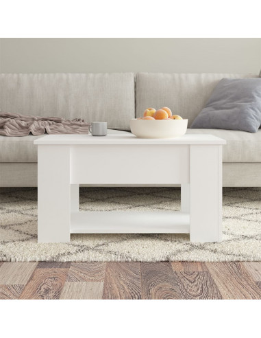Tavolino da Salotto Bianco 79x49x41 cm in Legno Multistrato