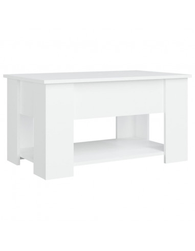Tavolino da Salotto Bianco 79x49x41 cm in Legno Multistrato