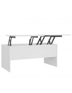 Tavolino da Salotto Bianco 102x50,5x46,5cm in Legno Multistrato 2