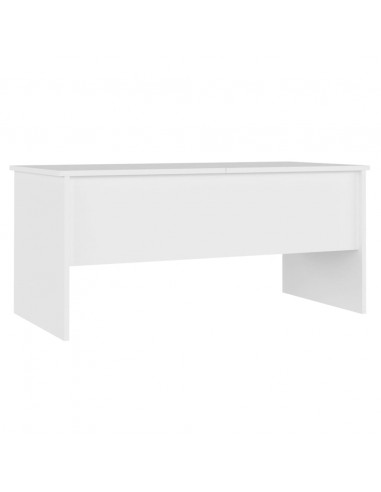 Tavolino da Salotto Bianco 102x50,5x46,5cm in Legno Multistrato