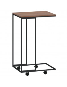 Tavolino con Ruote Nero 40x30x63,5cm in Legno Ingegnerizzato 2