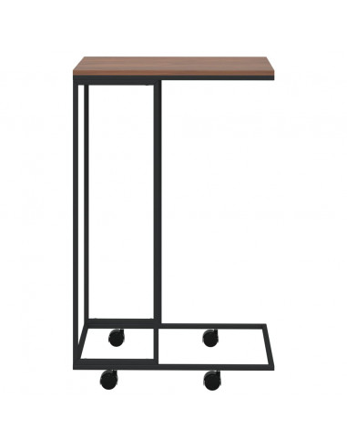 Tavolino con Ruote Nero 40x30x63,5cm in Legno Ingegnerizzato