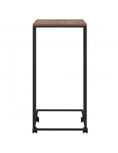 Tavolino con Ruote Nero 40x30x63,5cm in Legno Ingegnerizzato