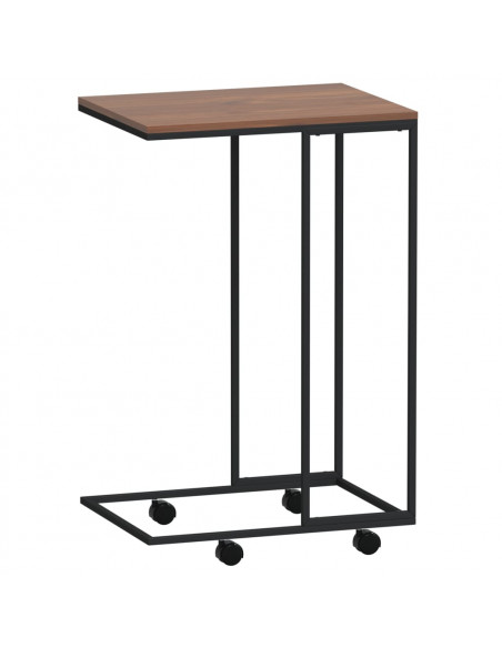 Tavolino con Ruote Nero 40x30x63,5cm in Legno Ingegnerizzato