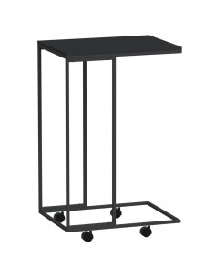Tavolino con Ruote Nero 40x30x63,5cm in Legno Ingegnerizzato 2