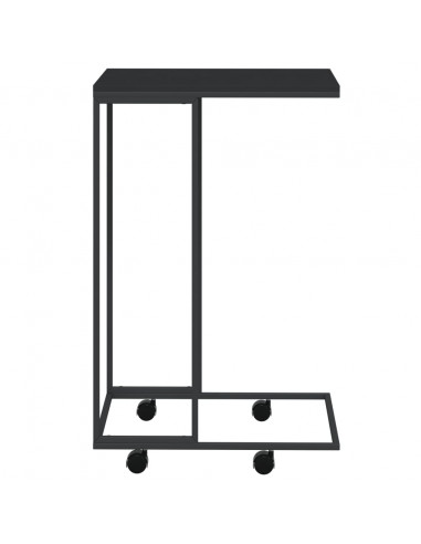 Tavolino con Ruote Nero 40x30x63,5cm in Legno Ingegnerizzato