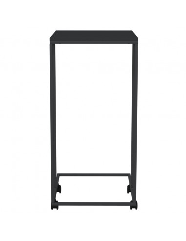 Tavolino con Ruote Nero 40x30x63,5cm in Legno Ingegnerizzato