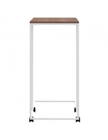Tavolino con Ruote Bianco 40x30x63,5cm in Legno Multistrato