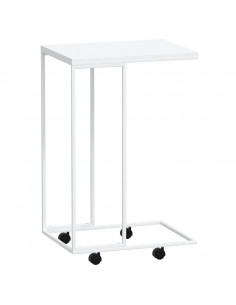 Tavolino con Ruote Bianco 40x30x63,5cm in Legno Multistrato 2