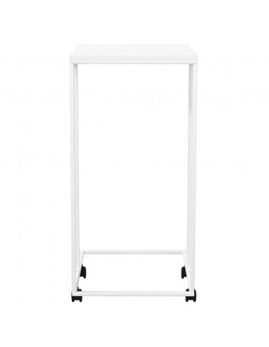 Tavolino con Ruote Bianco 40x30x63,5cm in Legno Multistrato