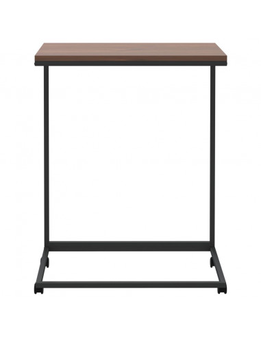 Tavolino con Ruote Nero 55x35x70 cm in Legno Multistrato