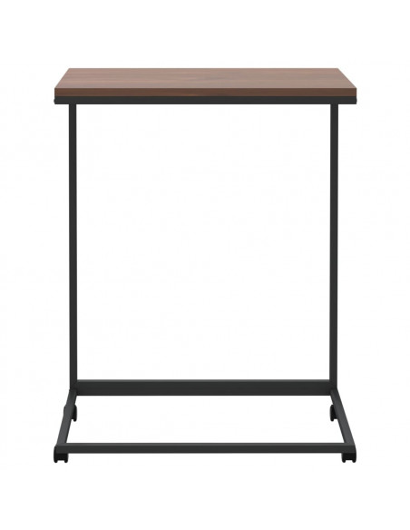 Tavolino con Ruote Nero 55x35x70 cm in Legno Multistrato