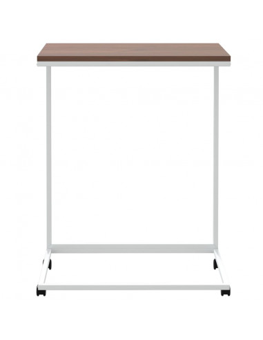 Tavolino con Ruote Bianco 55x35x70 cm in Legno Multistrato