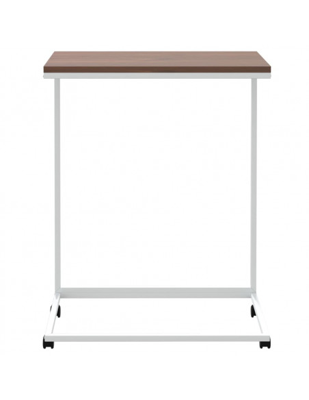 Tavolino con Ruote Bianco 55x35x70 cm in Legno Multistrato