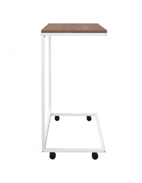 Tavolino con Ruote Bianco 55x35x70 cm in Legno Multistrato