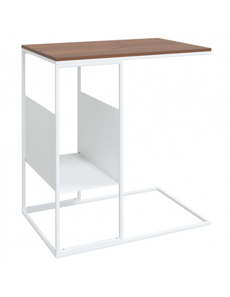 Tavolino Bianco 55x36x59,5 cm Legno Multistrato