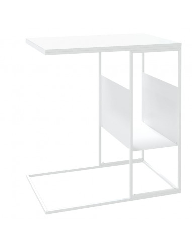 Tavolino Bianco 55x36x59,5 cm Legno Multistrato