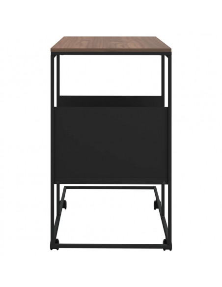 Tavolino con Ruote Nero 55x36x63,5 cm in Legno Multistrato