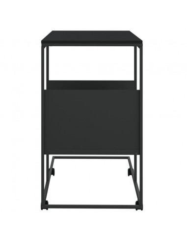 Tavolino con Ruote Nero 55x36x63,5 cm in Legno Multistrato