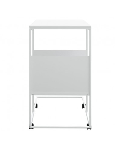 Tavolino con Ruote Bianco 55x36x63,5 cm in Legno Multistrato