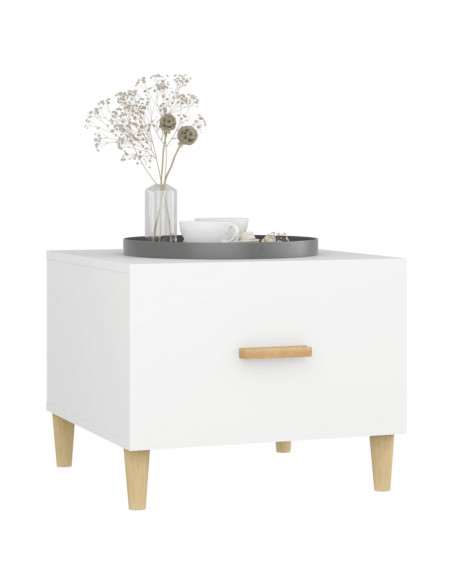 Tavolino da Salotto Bianco 50x50x40 cm in Legno Multistrato