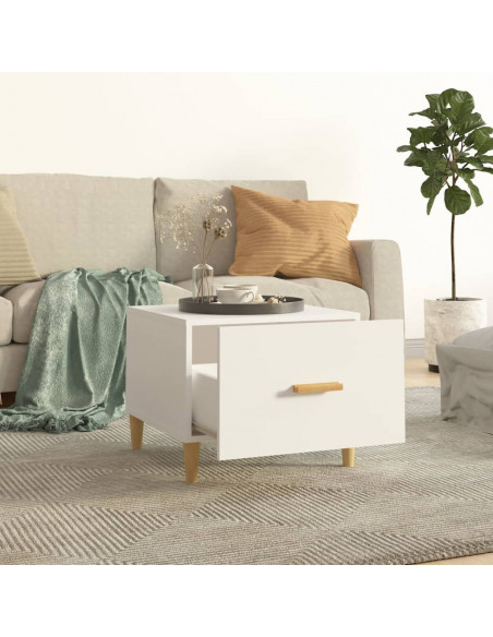 Tavolini da Salotto 2 pz Bianchi 50x50x40 cm Legno Multistrato