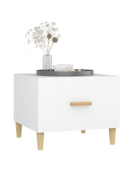 Tavolini da Salotto 2 pz Bianchi 50x50x40 cm Legno Multistrato