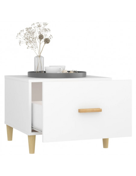 Tavolini da Salotto 2 pz Bianchi 50x50x40 cm Legno Multistrato