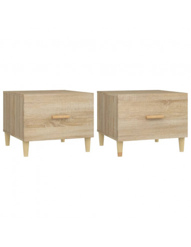 Tavolini Salotto 2pz Rovere Sonoma 50x50x40cm Legno Multistrato