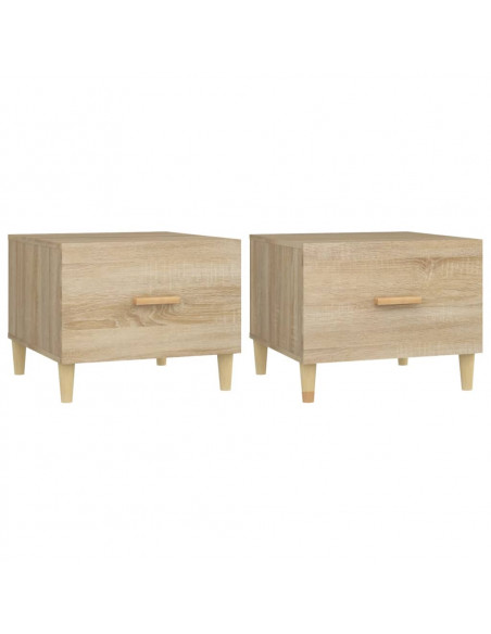 Tavolini Salotto 2pz Rovere Sonoma 50x50x40cm Legno Multistrato