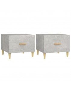 Tavolini Salotto 2pz Grigio Cemento 50x50x40 Legno Multistrato 2