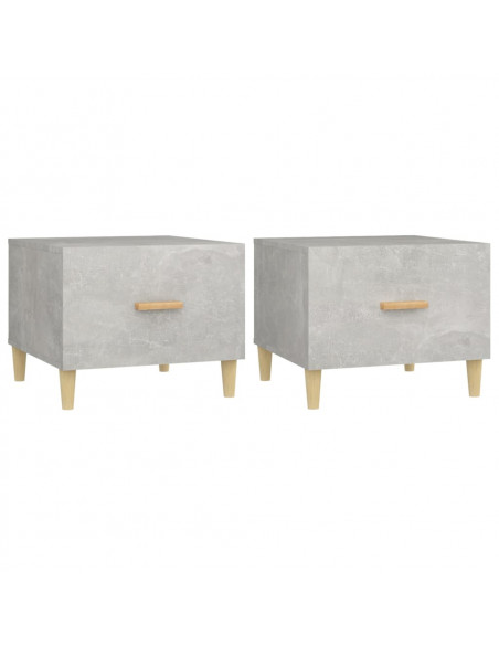 Tavolini Salotto 2pz Grigio Cemento 50x50x40 Legno Multistrato