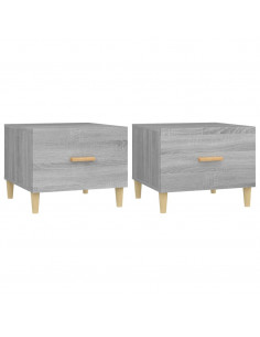 Tavolini Salotto 2pz Grigio Sonoma 50x50x40cm Legno Multistrato 2