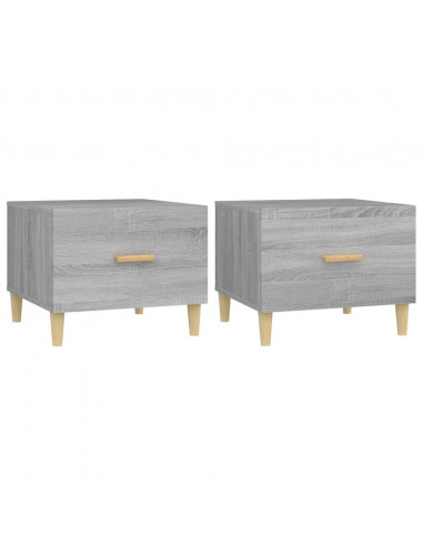 Tavolini Salotto 2pz Grigio Sonoma 50x50x40cm Legno Multistrato
