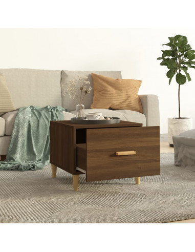 Tavolini Salotto 2 pz Rovere Marrone 50x50x40 Legno Multistrato