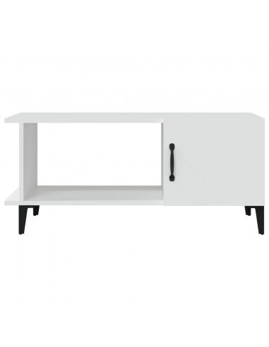 Tavolino da Salotto Bianco 90x50x40 cm in Legno Multistrato