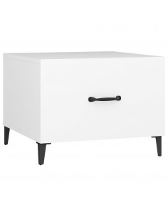 Tavolino da Salotto con Gambe in Metallo Bianco 50x50x40 cm 2