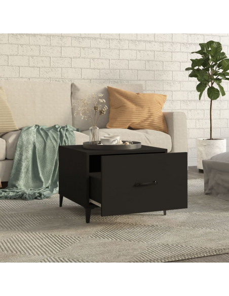 Tavolini da Salotto con Gambe in Metallo 2 pz Nero 50x50x40 cm
