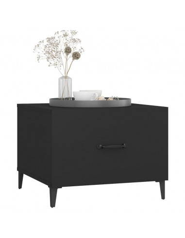 Tavolini da Salotto con Gambe in Metallo 2 pz Nero 50x50x40 cm