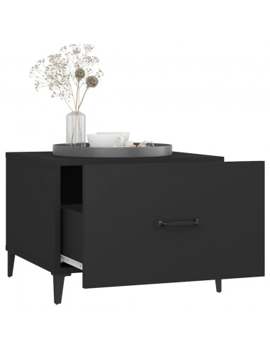 Tavolini da Salotto con Gambe in Metallo 2 pz Nero 50x50x40 cm