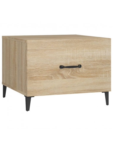 Tavolino da Salotto Gambe in Metallo Rovere Sonoma 50x50x40 cm