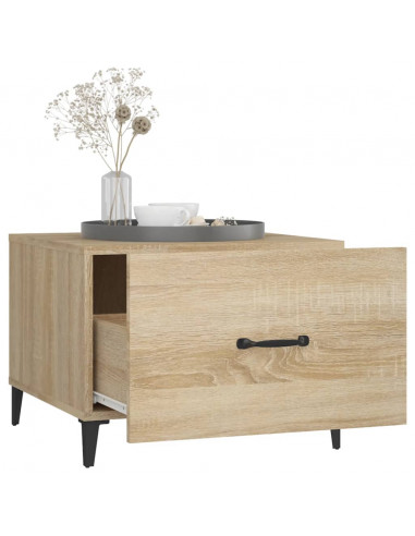 Tavolini Salotto Gambe in Metallo 2pz Rovere Sonoma 50x50x40 cm