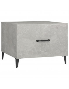 Tavolino da Salotto Gambe in Metallo Grigio Cemento 50x50x40 cm 2