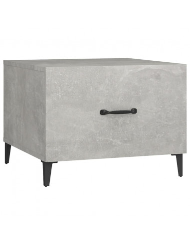 Tavolino da Salotto Gambe in Metallo Grigio Cemento 50x50x40 cm
