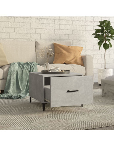 Tavolini Salotto Gambe in Metallo 2pz Grigio Cemento 50x50x40cm