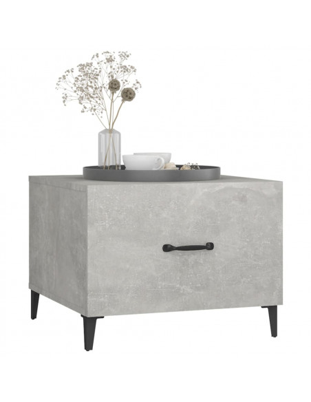 Tavolini Salotto Gambe in Metallo 2pz Grigio Cemento 50x50x40cm