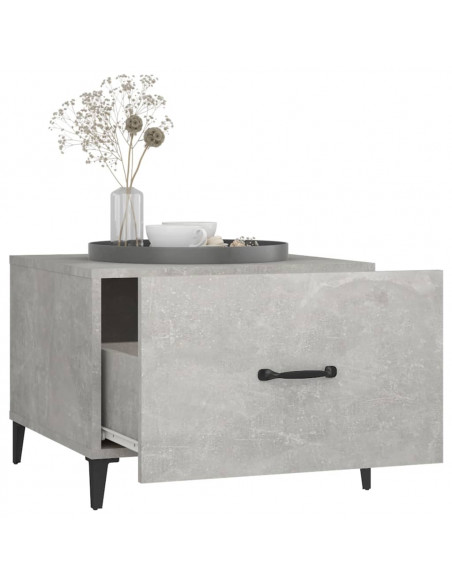 Tavolini Salotto Gambe in Metallo 2pz Grigio Cemento 50x50x40cm