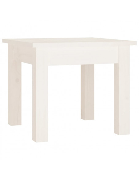 Tavolino da Salotto Bianco 35x35x30 cm Legno Massello di Pino